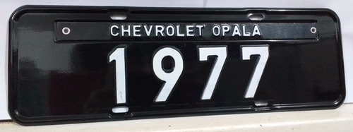 Placa Preta Decoração Chevrolet Opala 1977