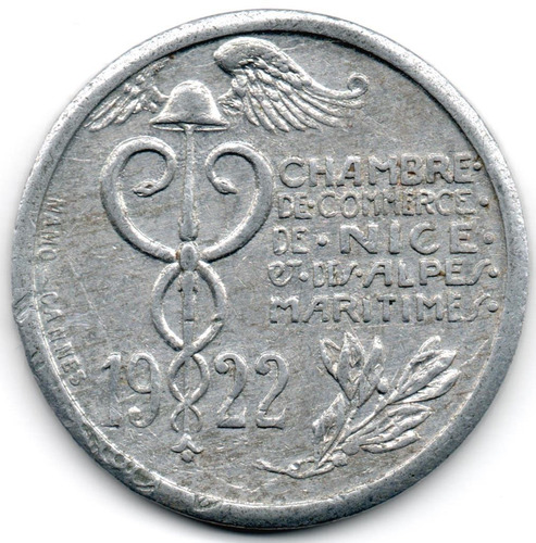 Niza Francia 10 Céntimos 1922 Cámara De Comercio