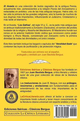 Zoroastro El Avesta: Mazdeísmo Y Zoroastrismo Edición Bergua