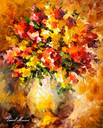 Poster Foto Hd Grande Afremov 50x65cm Obra Flores De Ilusões