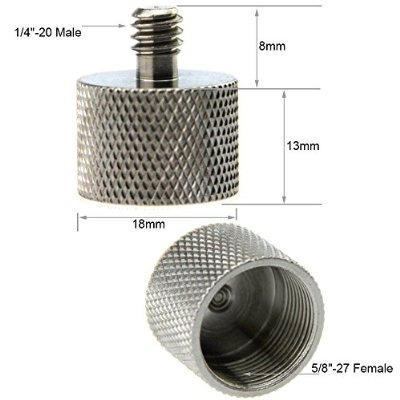 Enhebrar Adaptador Para Micrófono De 5/8 -27 Hembra A 1/4