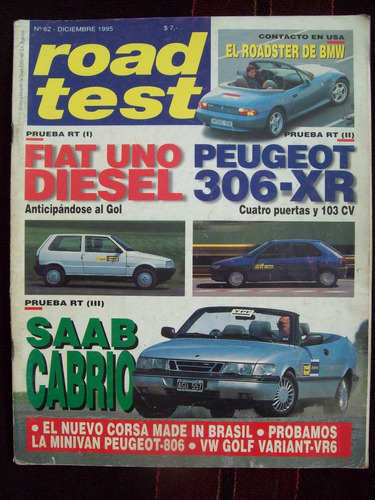 Road Test 62 12/95 Fiat Uno Diesel Peugeot 306 Xr Saab Cabri