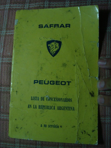 Manual Original Safrar Peugeot Lista D Concesionarios C94