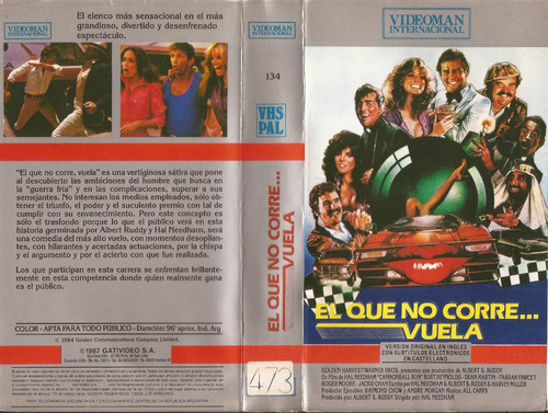 Los Locos Del Cannonball Vhs Burt Reynolds Roger Moore Mgm