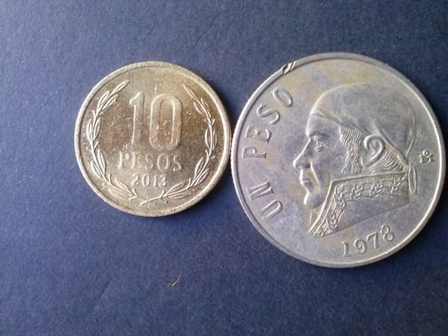 Un Peso Níquel México 1978 Error De Acuñación 8 Abierto(c32)