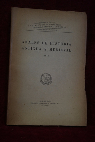 Anales De Historia Antigua Y Medieval. 1949