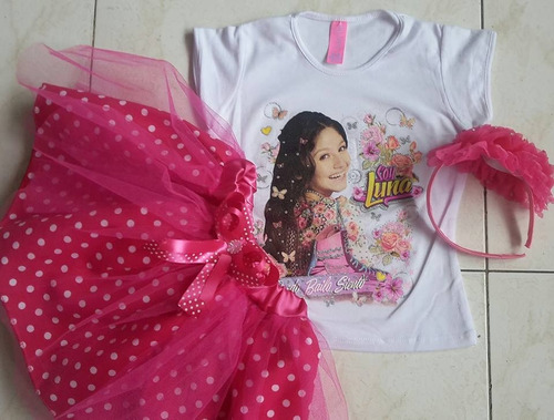 Conjunto Niña Tutu Tutus Con Blusa Soy Luna Y Balaca