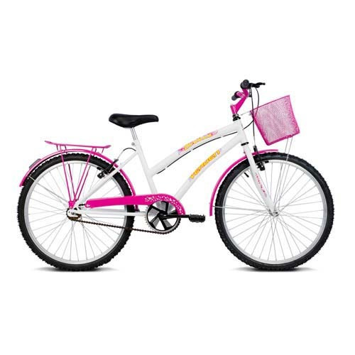 Bicicleta Feminina Breeze Branca E Rosa Pink Aro 24 Verden