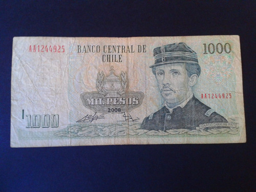 Chile Billete Mil Pesos Aa 2008