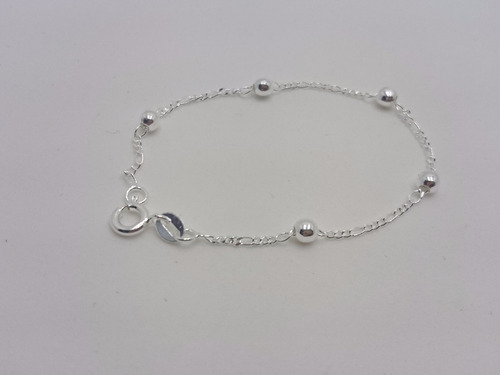 Imagem 5 de 7 de Pulseira Infantil Bolinha 3mm Prata 925 Legítima C/ Garantia