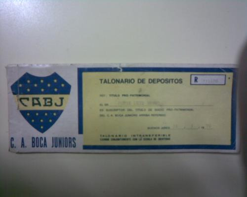 Boca Jrs. Talonanario Ciudad Deportiva 70 + Castañuela Kxz