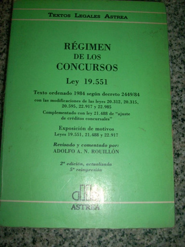 Regimen De Los Concursos - Ley 19551