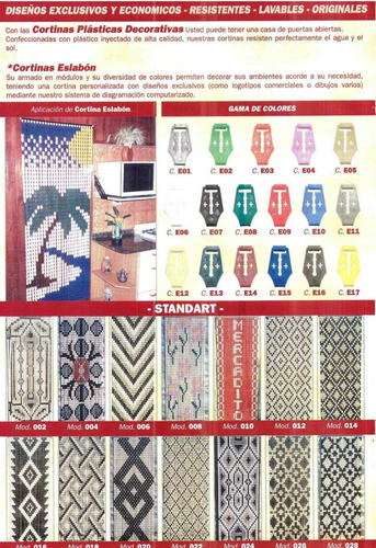 Cortinas Plasticas Tipo Ficha Varios Modelos Y Medidas