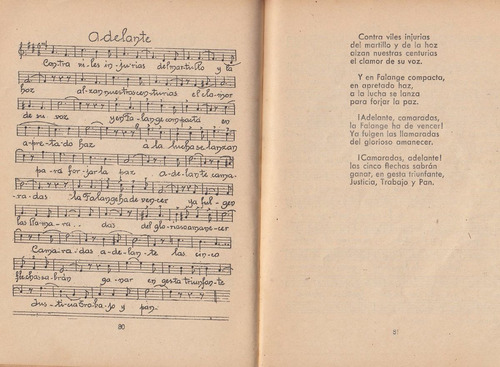 España 1943 Falange Marchas Y Canciones Frente De Juventudes (Usado)