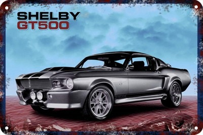 Carteles Antiguos 60x40cm Ford Mustang Shelby Gt500 Au-047