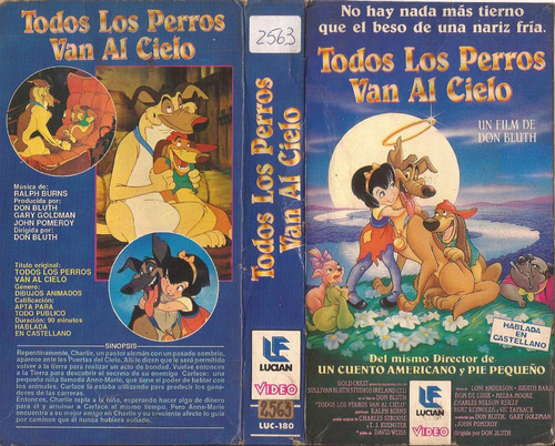 Todos Los Perros Van Al Cielo Vhs Lucian Castellano Infantil