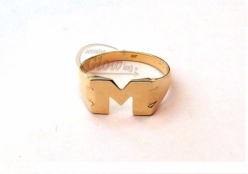 Anillo Oro 18k Sello Calado 1 Letra Inicial 3gr Macizo