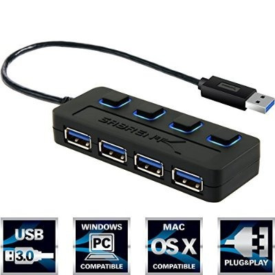 Sabrent 4 Puertos Usb 3.0 Hub Con Individuales Interruptores