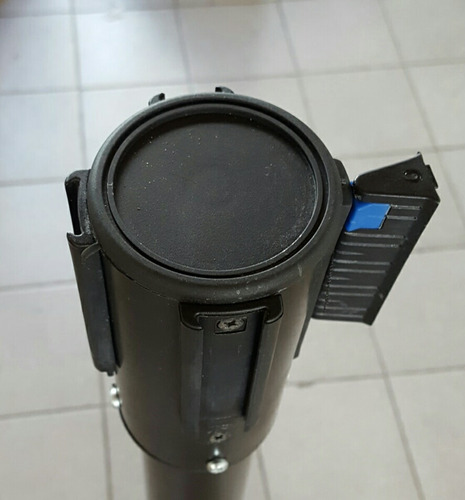 Poste Negro Para Filas Cinta Retráctil. Subway, Mc Donalds