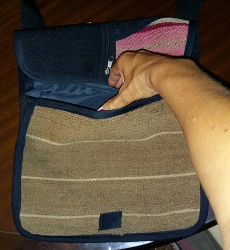 Morral Cartera De Awayo Y Telar Norteño Con Tapa 6 Bolsillos