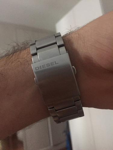 Relogio Luxo Disel Prateado Original Semi Novo