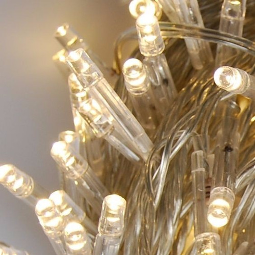 Guirnalda 50 Led Luz Calida A Pilas Apta Exterior