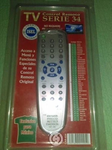 Control Remoto Universal Tv Serie 34