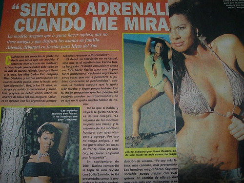 Clipping 2 Pgs Sexy Karina Jelinek Siento Adrenalina Cuando