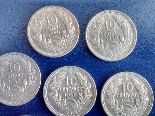 Moneda Chile 10 Centavos Unc 1940  (x1116-x1119