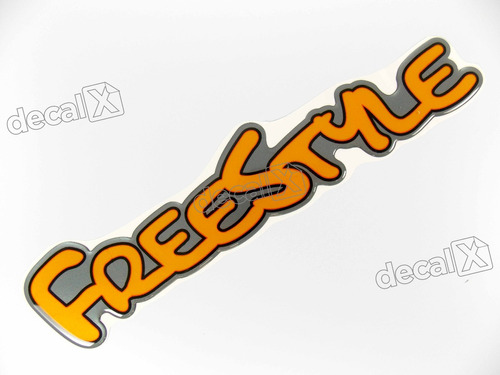 Adesivo Emblema Freestyle Resinado Laranja Rs08