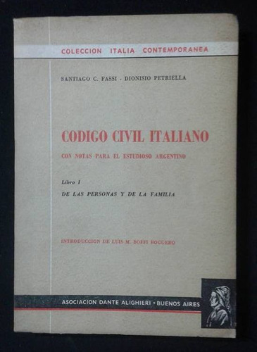 Codigo Civil Italiano Santiago C. Fassi Dionisio Petriella