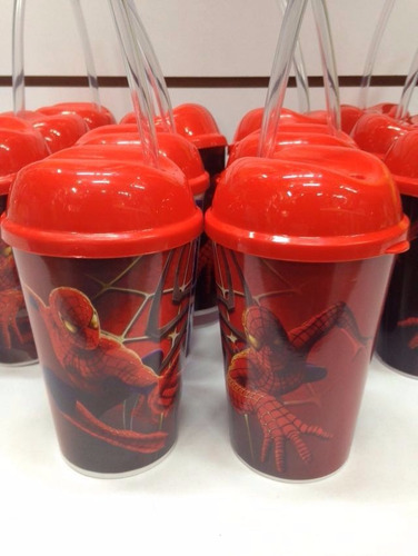 Vaso Pitillo Spiderman Sorpresas Fiestas Piñatas Regalos