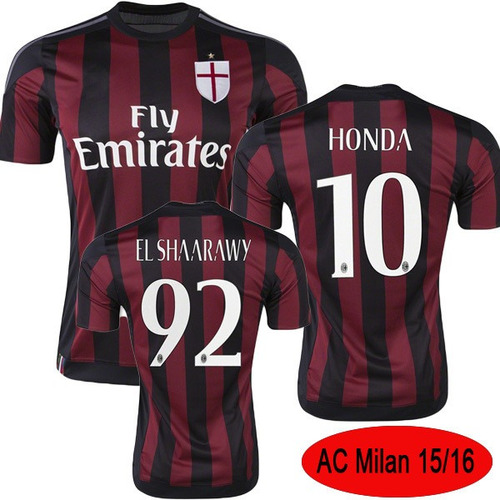 Camiseta Oficial Del Milan De Italia Titular 2016 Original!