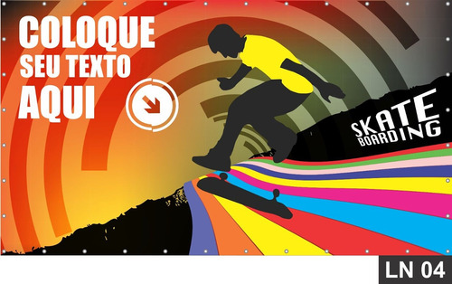 Imagem 1 de 6 de Painel De Festa Skate Skatista Esqueitista 3,00x1,40m Lona