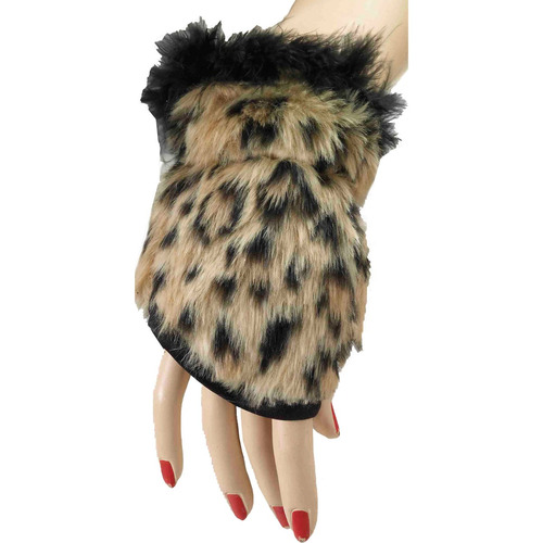 Leopard Glovelets Adulto Halloween Accesorios