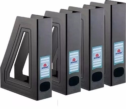 Porta Revistas Arquivo Organizador Cor Preto- Cx 4 Un