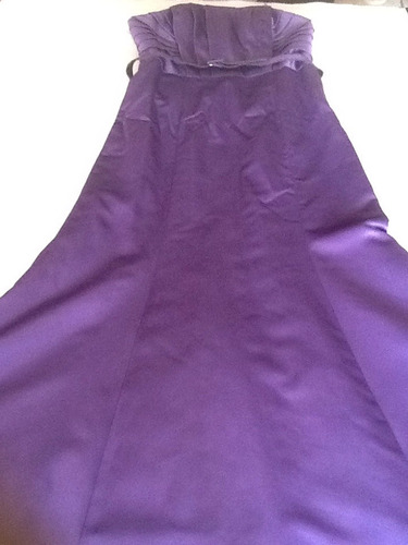 Vestido De Fiesta Morado Fino Talla M Con Cinto Corte Sirena