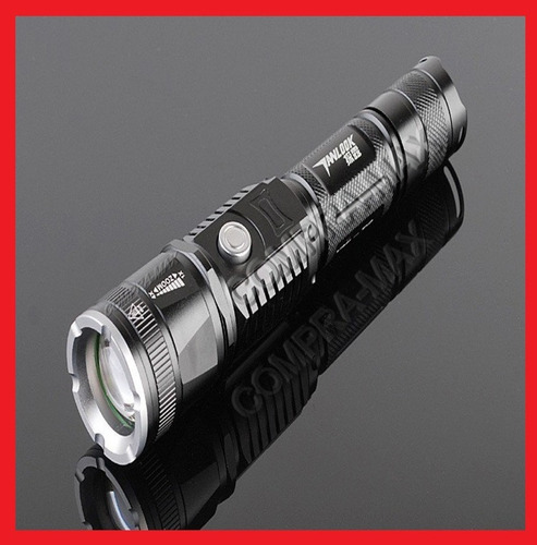 Lampara Tactica 3100 Lumens Cree Led Recargable Zoom Sin Usb