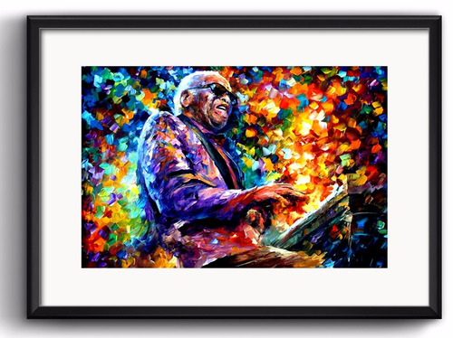 Quadro Ray Charles Blues Piano Musica Rs1 Decoracao Paspatur