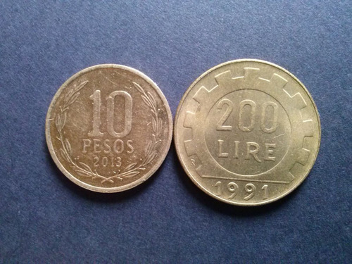 Moneda Italia 200 Liras Bronce 1991 (c21)