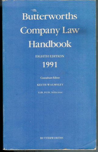 Manual Derecho Empresario Butterworths Companylaw K.walmsley