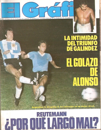 El Grafico 3057 Argentina 3 Uruguay 0 Galindez Paolo Rossi