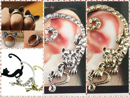 Zarcillos Collares Anillos Gato Suerte Feng Shui Accesorios