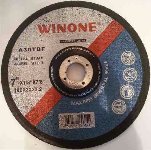 Disco De Corte (metal)   7'' X 1/8 Marca Winone (2 Discos)