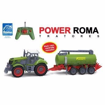 Carro De Controle Remoto Trator Agrícola Tanque Power Roma