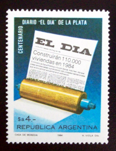 Argentina, Sello Gj 2153 Diario El Día 1984 Mint L5310