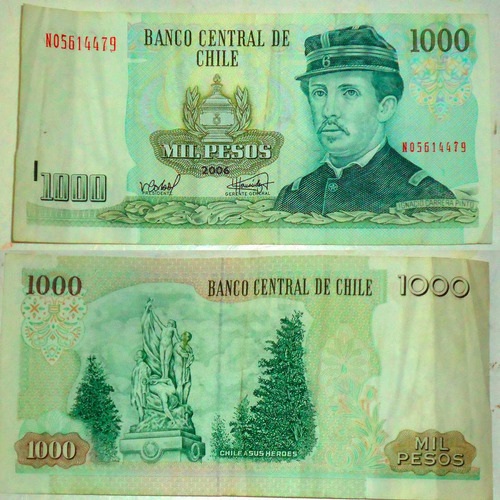 Billete Mil Pesos Chile 2006, B/estado Colección Circulado