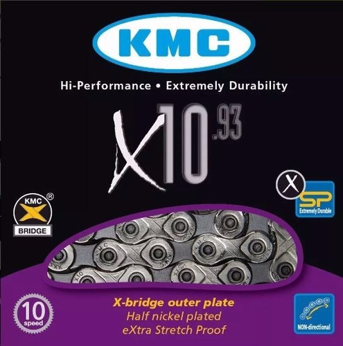 Corrente Kmc X10 Silver 10 Velocidades 116 Links 280gramas