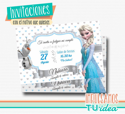 Invitación Frozen - Tarjetita Frozen Imprimible