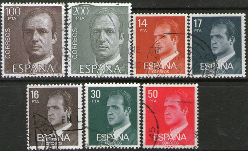 España Serie X 7 Sellos Usados Rey Juan Carlos I Años 1980-4